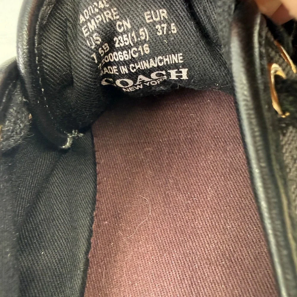 Coach Empire Sneakers Women 7.5B Signature Monogram Black‎ Designer Streetwear